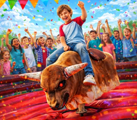 Kids rodeo birthday party with RODEO PARTY banner